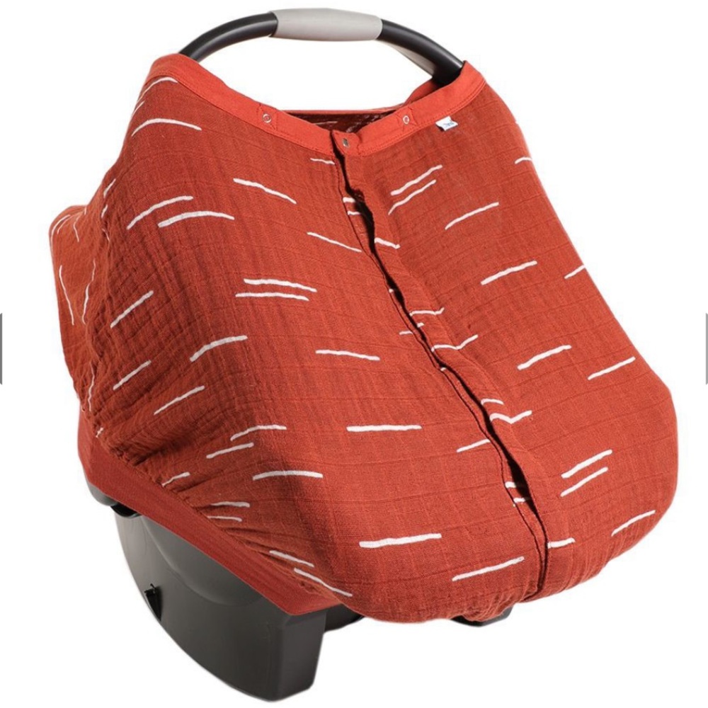 Little Unicorn Car Seat Canopy Cover Cotton Muslin Baked Clay Rust